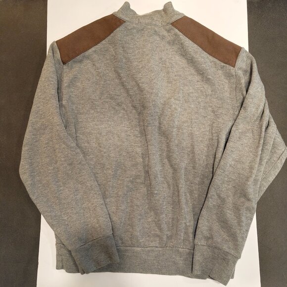 Cremieux Men's Grey and Brown Long Sleeve Button Up Pullover Sweater Medium - Picture 3 of 6